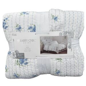 Shabby Chic Floral King Cotton Quilt Set 106”x92”